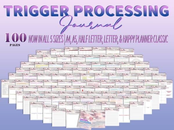 Trigger Processing Trauma Journal Grief Thought Therapy Self Care Mood Tracker Planner Depression Printable Mental Health Breakdown Emotion