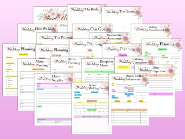 Wedding Planner Printable Wedding Organizer Digital Download Wedding Binder Kit Classic Happy PDF Inserts A4 A5 Letter Half - Image 2