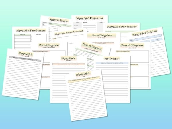 Happy Life Planner Self Care Journal Happiness Changer Printable Versatile Digital Download Life Binder Classic Happy PDF Inserts A4 Letter - Image 6