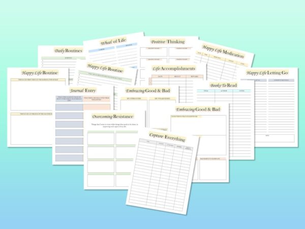 Happy Life Planner Self Care Journal Happiness Changer Printable Versatile Digital Download Life Binder Classic Happy PDF Inserts A4 Letter - Image 5