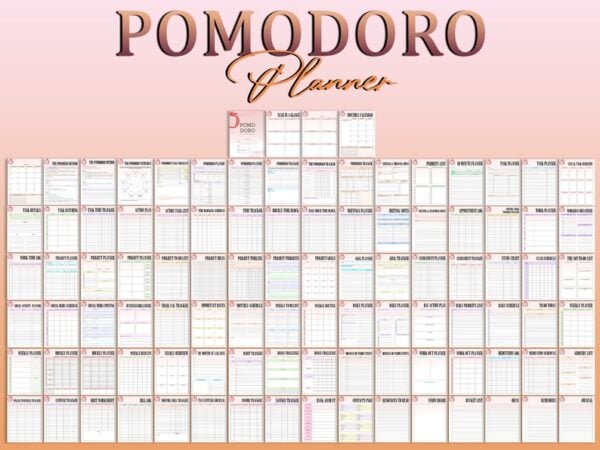 Pomodoro Planner Productivity Printable Study Session Time Tracker Task Planner TimeBoxing Digital Download Project Planner To Do List - Image 7