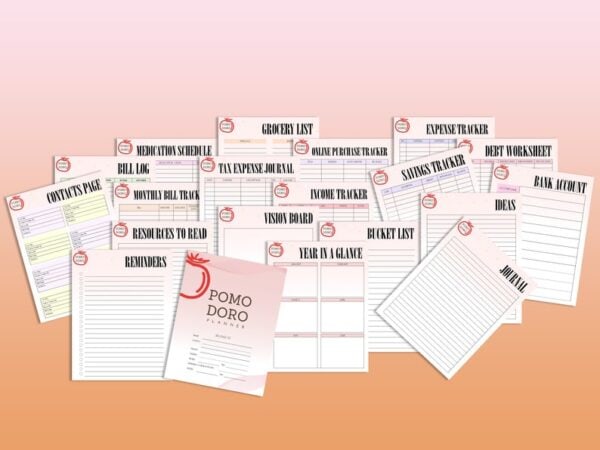 Pomodoro Planner Productivity Printable Study Session Time Tracker Task Planner TimeBoxing Digital Download Project Planner To Do List - Image 6