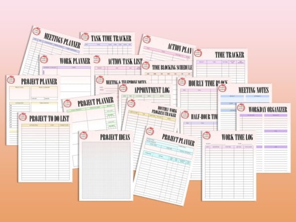 Pomodoro Planner Productivity Printable Study Session Time Tracker Task Planner TimeBoxing Digital Download Project Planner To Do List - Image 4