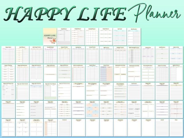 Happy Life Planner Self Care Journal Happiness Changer Printable Versatile Digital Download Life Binder Classic Happy PDF Inserts A4 Letter - Image 3