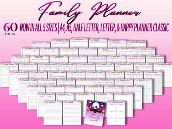 Ultimate Family Life Planner Printable Home Management Digital Download Newlywed Gift Household Chores Schedule Maintenance Mommy Classic