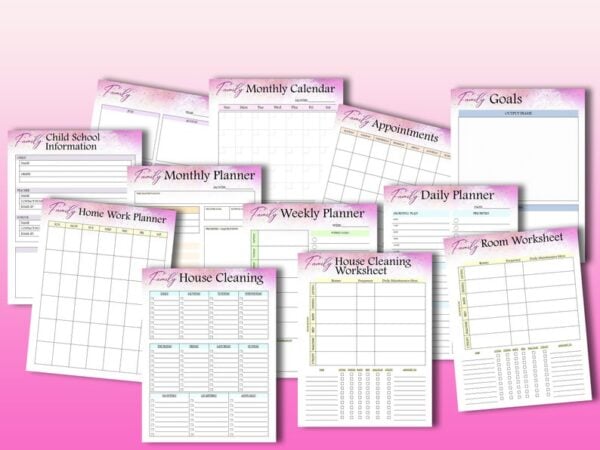 Ultimate Family Life Planner Printable Home Management Digital Download Newlywed Gift Household Chores Schedule Maintenance Mommy Classic - Image 7