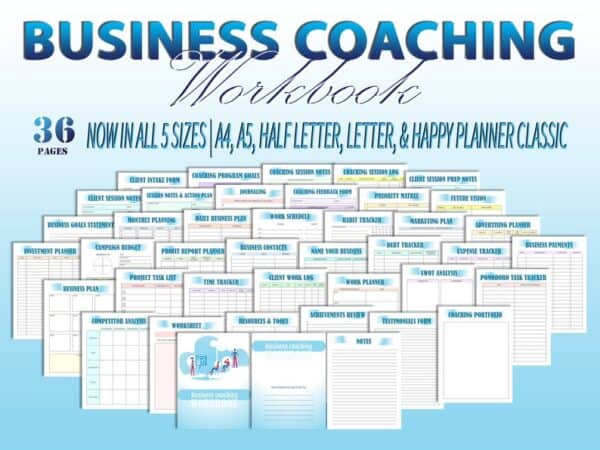 Business Coaching Workbook Client Intake Competitor Analysis Business Coach Tools Goals Digital Download Monthly Coaching Session notes