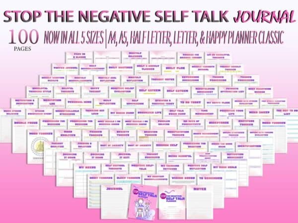 Mental Health Planner Self Care Journal Anxiety Self Love Wellness Self Care Stop Negativity Positivity Printable Digital Download Life