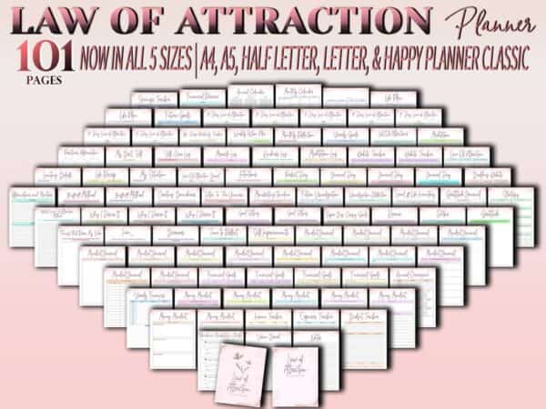 Law of Attraction Planner | Manifestation Journal | Law of Attraction Journal | Spiritual Planner | Abundance Printable | Digital Download