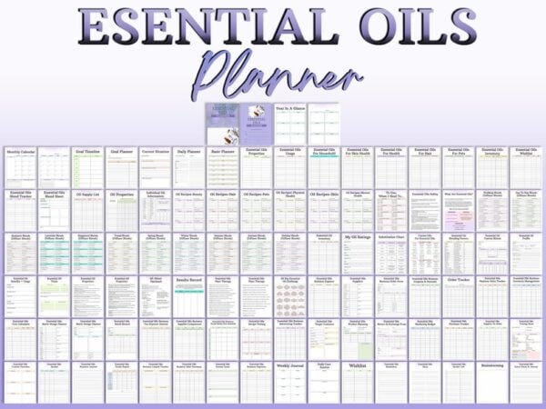 Essential Oils Planner Self Care Journal Printable Mental Health Digital Mindfulness Benefits Young Living Aromatherapy Anxiety Relax Recipe - Image 7