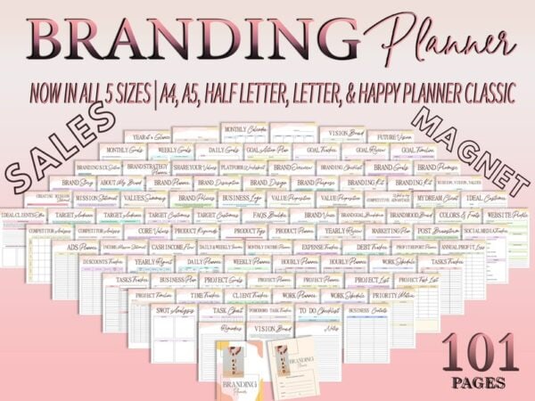 ULTIMATE Branding and Marketing Planner Sales Magnet Branding Strategy Home Business Workbook Printable Social Media Digital Download