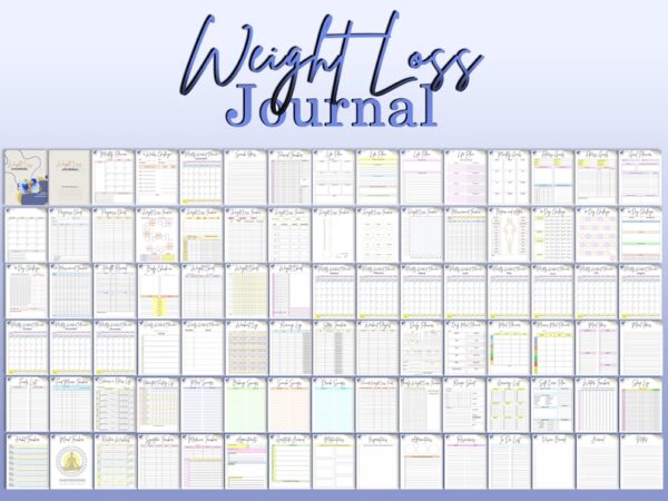 Weight Loss Journal Tracker Planner Workout Fitness 30 Day Challenge Measurement Motivation Health Printable Digital Meal Habits Calories - Image 5