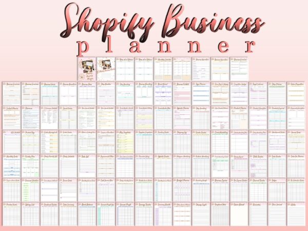 Shopify Store Business Planner Side Hustle Freelance Printable Solopreneur Budget Goals Ecommerce Work from Home Small Business Worksheet - Image 3