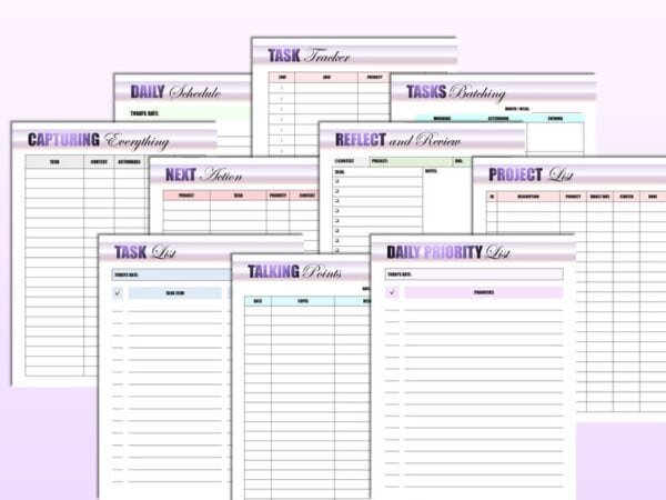 Getting Things Done Planner GTD Daily Tasks Manager Productivity Planner Printable Daily Tasks Tracker Digital Download Project Planner - Image 6