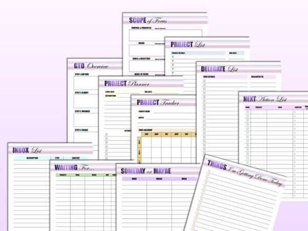 Getting Things Done Planner GTD Daily Tasks Manager Productivity Planner Printable Daily Tasks Tracker Digital Download Project Planner - Image 2