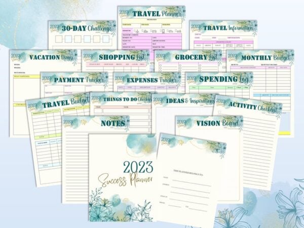 Success 2023 Planner Calendar Daily Goals Tracker Productivity Life Project Printable Digital Download Challenge Monthly Weekly Hourly - Image 6