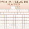 2024 Planner Annual Calendar Printable Digital Download Daily Weekly Monthly Planner Classic Happy PDF Inserts A4 A5 Letter Half - Image 2