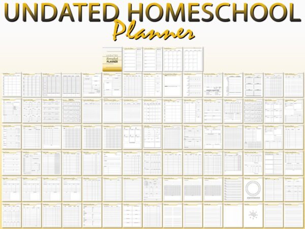 Homeschool Planner Printable Academic Digital Download Lessons Planner Student Teaching Planner Classic Happy PDF Insert A4 A5 Letter Half - Image 3