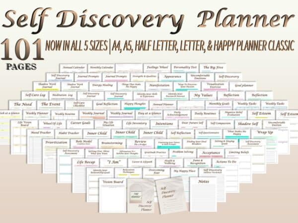 Self Discovery Journal Self Care Planner Inner Critic Shadow Work Printable Mental Health Digital Download Mindfulness Life Organizer