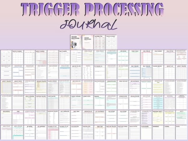 Trigger Processing Trauma Journal Grief Thought Therapy Self Care Mood Tracker Planner Depression Printable Mental Health Breakdown Emotions - Image 2