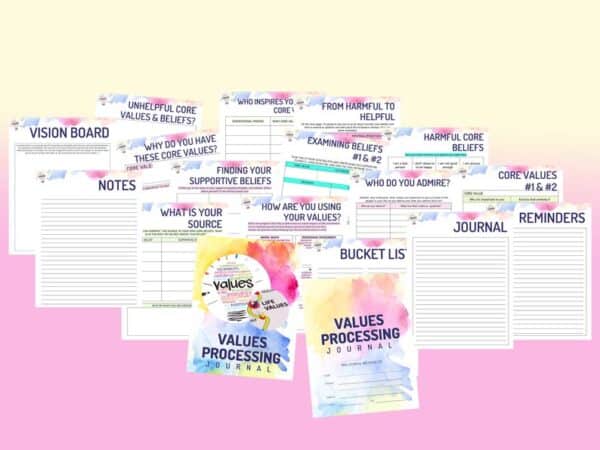 Values Processing Kit Self Care Self Confidence Journal Self Discovery Core Shadow Work Printable Self Esteem Mental Health Digital Download - Image 5