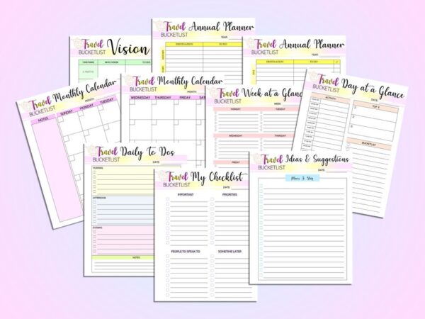 Travel Itinerary Trip Planner Vacation Diary Cruise Journal Printable Digital Download Holiday Budget Organizer Checklist Road Trip Guide - Image 5