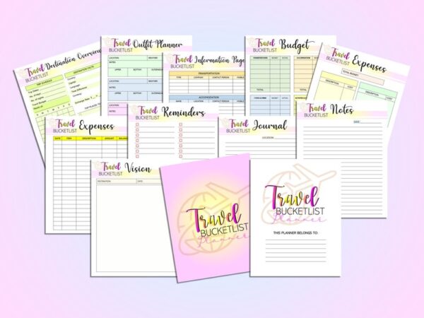 Travel Itinerary Trip Planner Vacation Diary Cruise Journal Printable Digital Download Holiday Budget Organizer Checklist Road Trip Guide - Image 4