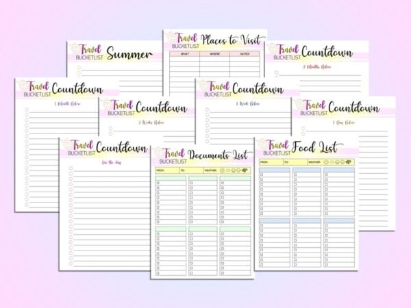 Travel Itinerary Trip Planner Vacation Diary Cruise Journal Printable Digital Download Holiday Budget Organizer Checklist Road Trip Guide - Image 2