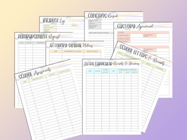 Child Custody Planner Child Sharing Divorce Child Support Court Appoint Coparenting Counseling Visitation Journal Printable Digital Download - Image 3