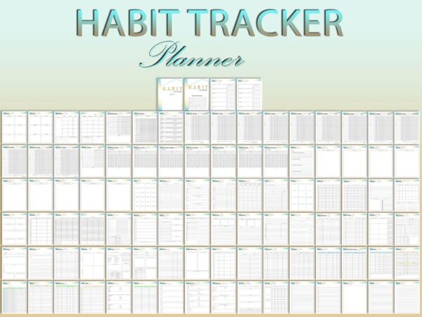 Habit Tracker Planner Hourly Daily Weekly Monthly Habits Routine Fitness Digital Download Personal Career Health Hygiene Reading Study - Image 2