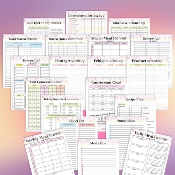 Fitness and Health Planner Weight Loss Printable Workout Journal Diet Tracker Meal Plan Digital Download Wellness Recipe Calories Counter - Image 2