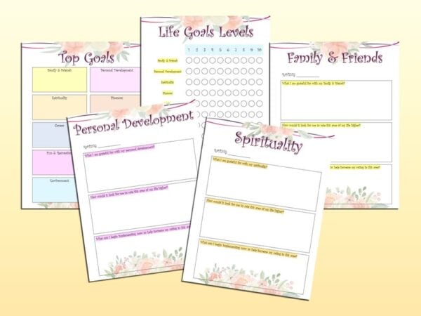 Goals Planner Printable Life Productivity Digital Finances Career Relationships Slay Your Goals Setting Habit Tracker Yearly Monthly Weekly - Image 3