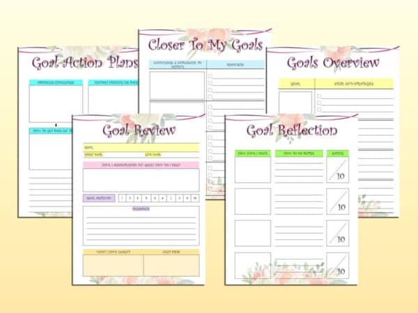 Goals Planner Printable Life Productivity Digital Finances Career Relationships Slay Your Goals Setting Habit Tracker Yearly Monthly Weekly - Image 6