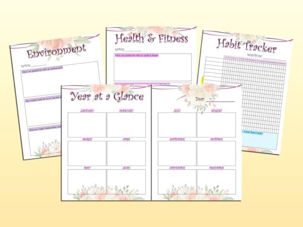 Goals Planner Printable Life Productivity Digital Finances Career Relationships Slay Your Goals Setting Habit Tracker Yearly Monthly Weekly - Image 8