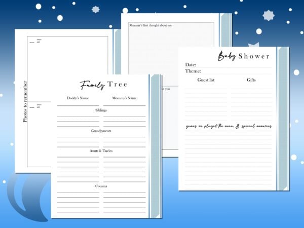 Baby Boy Planner Printable Digital Download Baby Book Memories Planner Baby First Year Planner Classic Happy PDF Inserts A4 A5 Letter Half