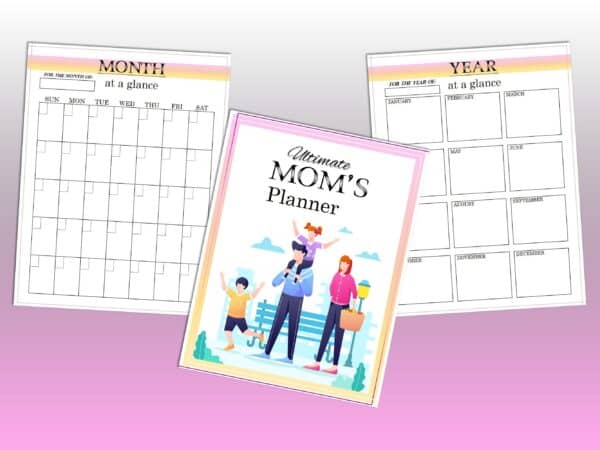 Ultimate Mom Planner Printable Home Digital Download Baby Planner Household Mommy Classic Happy PDF Inserts A4 A5 Letter Half