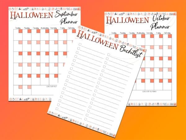 Halloween Planner Printable Holiday Planner Digital Download Gift Menu Fall Binder Classic Happy PDF Inserts A4 A5 Letter Half