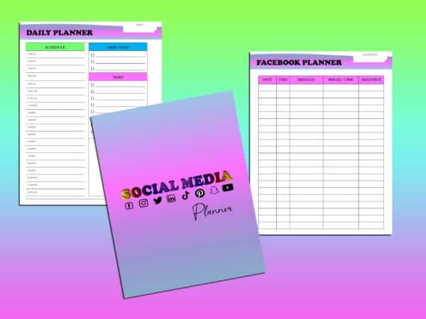 Social Media Planner Printable Business Planner Digital Download Marketing Planner Classic Happy PDF Inserts A4 A5 Letter Half