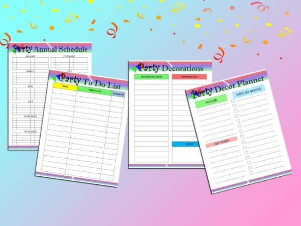 Event Planner Party Planner Printable Menu Planner Digital Download Budget To Do List Checklist Classic Happy PDF Inserts A4 A5 Letter Half