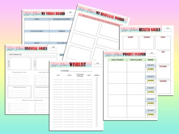 Ultimate Life Planner Self Care Journal Printable Digital Download Life Binder Classic Happy PDF Inserts A4 A5 Letter