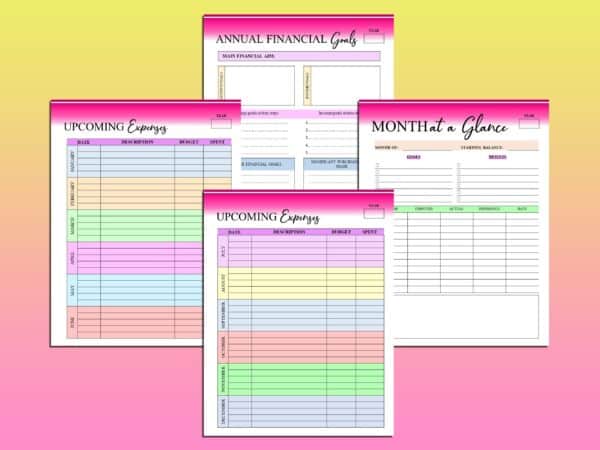 Spending Planner Printable Finance Digital Download Bill Tracker Tracker Money Planner Classic Happy PDF Inserts A4 A5 Letter Half