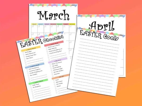 Easter Planner Printable Spring Planner Digital Download Easter Bunny Binder Classic Happy PDF Inserts A4 A5 Letter Half