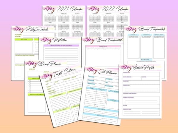 Ultimate Blog Planner Blog Post Printable Influencer Website Digital Download Brand Planner Classic Happy PDF Inserts A4 A5 Letter Half