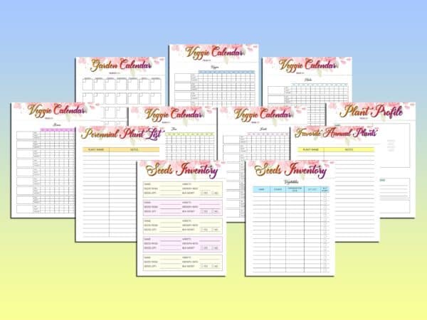 Printable Garden Planner Gardening Journal Houseplants Seeds Organizer Checklist Binder Template Calendar Digital Download Classic